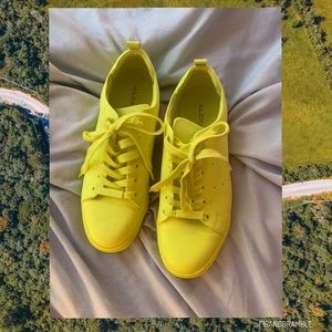 Neon yellow sneakers